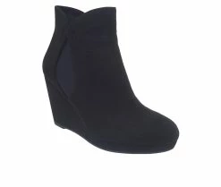 New 😀 Women's Impo Tadich Wedge Booties Black 🎁 -Journee shop 2 68