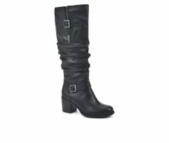 Cheapest 🥰 Women's White Mountain Desirable Knee High 🥾 Boots Black ⭐ -Journee shop 2 73