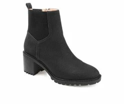 Outlet ✔️ Women's Journee Collection Hallie Lugged Booties Black ⭐ -Journee shop 2 745