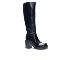 Budget ❤️ Women's Dirty Laundry Go Girl Platform Knee High 🥾 Boots Black 🧨 -Journee shop 2 747