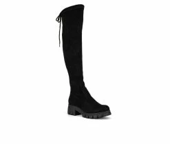 New ❤️ Women's Olivia Miller Zendaya Over-The-Knee 🥾 Boots Black 🌟 -Journee shop 2 775