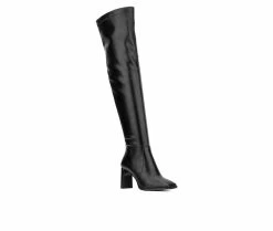 Budget 🔥 Women's Gabrielle Union Lisi Over The Knee Heeled 🥾 Boots Black 🔔 -Journee shop 2 82