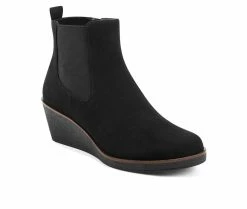 Best Sale 👍 Women's Aerosoles Brandi Wedge Booties Black 👏 -Journee shop 2 844