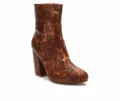 Coupon 👍 Women's Coconuts By Matisse Carrie Booties Tan Snake 🎉 -Journee shop 2 848