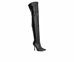 Best deal ⭐ Women's New York And Company Natalia Over The Knee 🥾 Boots Black PU 🌟 -Journee shop 2 87