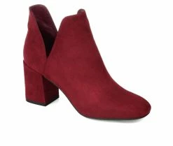 Cheapest 🤩 Women's Journee Collection Gwenn Side Slit Booties Burgundy 🔥 -Journee shop 2 883