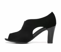 Discount 🧨 Women's LifeStride Carla Peep Toe Booties Black Fabric 🎉 -Journee shop 2 899