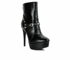 New 🎁 Women's London Rag Dejang Platform Stiletto Booties Black 👍 -Journee shop 2 920