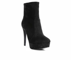 Hot Sale 🌟 Women's London Rag Espiree Platform Stiletto Booties Black ❤️ -Journee shop 2 921