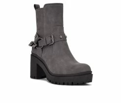 Top 10 ✨ Women's Nine West Quinda Heeled Booties Grey 😍 -Journee shop 2 926