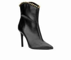 Best Pirce 😉 Women's New York And Company Deborah Heeled Booties Black ⌛ -Journee shop 2 931