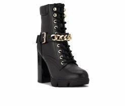 Coupon 🎉 Women's Nine West Vilage Lace Up Heeled Booties Black ❤️ -Journee shop 2 940