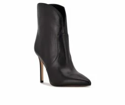 Flash Sale π Women's Nine West Tolate Heeled Booties Black Leather π 8 Flash Sale π Women's Nine West Tolate Heeled Booties Black Leather π -Journee shop 2 941