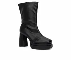 Best Pirce 😍 Women's Fashion To Figure Keira Mid Calf Platform Booties Black Wide ✨ -Journee shop 2 947