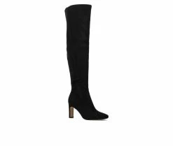New ✔️ Women's Gabrielle Union Illisa Knee High Heeled 🥾 Boots Black 🧨 -Journee shop 2 955