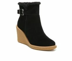 Outlet 🧨 Women's Franco Sarto Ulayna Wedge Booties Black Suede 🎁 -Journee shop 2 960
