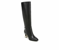 Discount 💯 Women's Franco Sarto Tiera High Knee High Heeled 🥾 Boots Black 🛒 -Journee shop 2 961