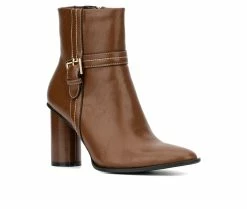 Top 10 😍 Women's Torgeis London Heeled Ankle Booties Tan ❤️ -Journee shop 2 976