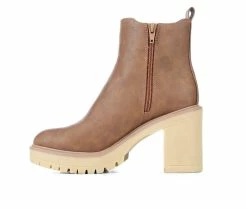 Deals 💯 Women's DV BY DOLCE VITA Jetta Booties Luggage 🎁 -Journee shop 3 12