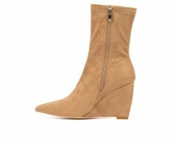 Best reviews of 😀 Women's New York And Company Odette Wedge Booties Nude ❤️ -Journee shop 3 123