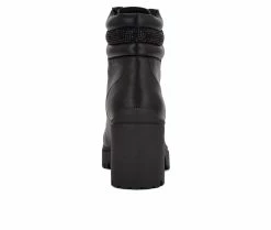 New 😍 Women's Nine West Quona Heeled Combat Booties Black 🧨 -Journee shop 3 127