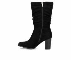 Flash Sale 🔔 Women's New York And Company Amena Mid Calf Heeled 🥾 Boots Black 🥰 -Journee shop 3 131