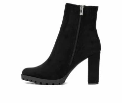 New 😀 Women's New York And Company Araceli Heeled Booties Black ❤️ -Journee shop 3 136
