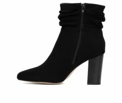 Coupon 🌟 Women's New York And Company Sandy Heeled Booties Black ❤️ -Journee shop 3 158