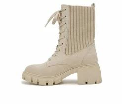 Best Pirce 👍 Women's Esprit Autumn Block Heel Combat Booties Buff 😀 -Journee shop 3 181