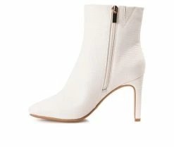 Outlet ✨ Women's Journee Collection Sarla Stiletto Booties White ❤️ -Journee shop 3 212