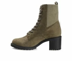 Hot Sale ⭐ Women's Journee Collection Kassia Combat Booties Green 👍 -Journee shop 3 217