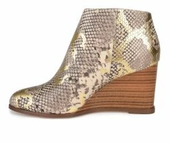 Flash Sale 🔔 Women's Journee Collection Glam Wedge Booties Gold 🎉 -Journee shop 3 239