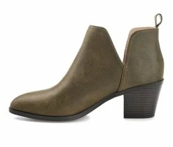 Outlet 💯 Women's Journee Collection Lola Side Slit Booties Green 😍 -Journee shop 3 246