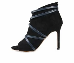 Best deal 👍 Women's Journee Collection Samara Stiletto Peep Toe Booties Black 😍 -Journee shop 3 249