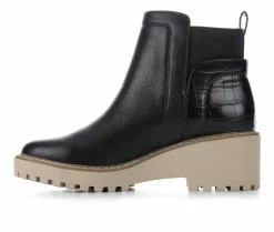Buy 😍 Women's DV BY DOLCE VITA Rielle Chelsea 🥾 Boots Black Croco 👍 -Journee shop 3 3
