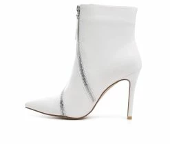 Cheapest 💯 Women's London Rag Hillary Stiletto Booties White 👍 -Journee shop 3 308