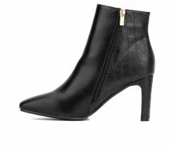 Buy 👏 Women's New York And Company Una Heeled Booties Black ⌛ -Journee shop 3 309
