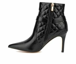 Discount 😍 Women's New York And Company Magdalena Heeled Booties Black 🥰 -Journee shop 3 310