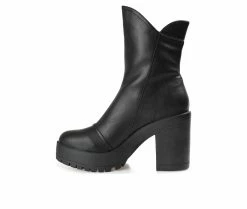 Deals 👏 Women's Journee Collection Jaquie Block Heel Booties Black 😀 -Journee shop 3 313