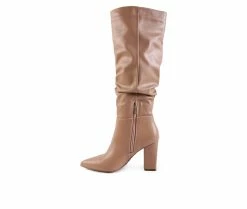 Budget ✨ Women's London Rag Hanoi Knee High Heeled 🥾 Boots Taupe 😀 -Journee shop 3 323