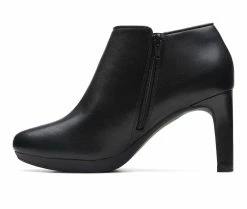 Best deal 👍 Women's Clarks Ambyr Gem Heeled Booties Black Leather 🎁 -Journee shop 3 387