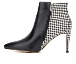 Top 10 😀 Women's New York And Company Emani Heeled Booties Black Pat 💯 -Journee shop 3 388
