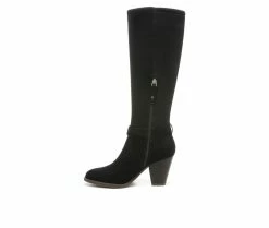 Coupon 💯 Women's Dr. Scholls Knockout Knee-High Heeled Booties Black 🛒 -Journee shop 3 422