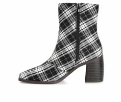 Best reviews of 👏 Women's Journee Collection Sloann Block Heel Booties Plaid/Black 🎁 -Journee shop 3 429
