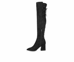 Best Pirce 😉 Women's Journee Collection Valorie Over-The-Knee 🥾 Boots Black ⭐ -Journee shop 3 445