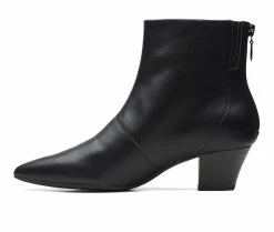 Discount ✨ Women's Clarks Teresa Boot Booties Black Leather ⌛ -Journee shop 3 464