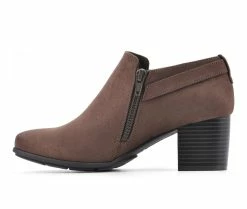 Outlet 🛒 Women's White Mountain Noah Heeled Ankle Booties Dark Brown 🎁 -Journee shop 3 478
