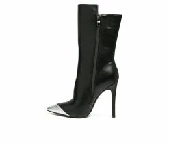 Top 10 ✔️ Women's London Rag Twitch Mid Calf Stiletto Booties Black 😉 -Journee shop 3 510