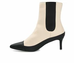 Deals ❤️ Women's Journee Collection Eleece Stiletto Chelsea Booties Beige 💯 -Journee shop 3 57