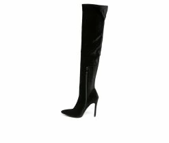 Flash Sale ✨ Women's London Rag Tilera Knee High Stiletto 🥾 Boots Black 🥰 -Journee shop 3 585